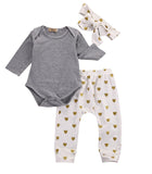 3PCS Newborn Baby Girls Clothes Sets 0-18m