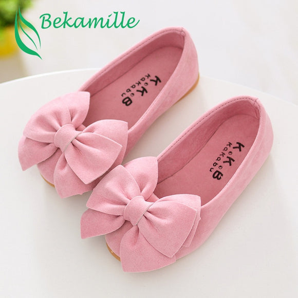 Girls Bow leather shoes Spring Autumn