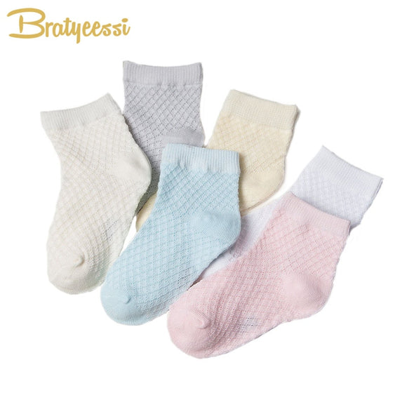 6 Pairs/Lot Summer Baby Socks Cotton Ankle Length Infant Socks for Boys Girls 1-2 Years Mix Colors