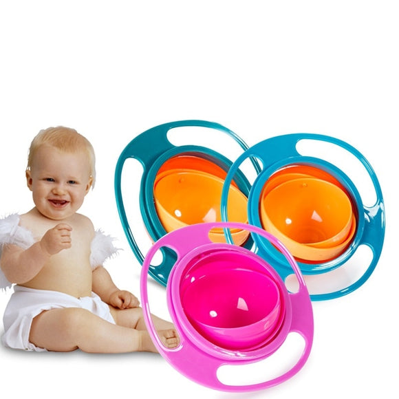 Baby Feeding Dishes Cute Toy Baby Gyro Bowl Universal 360 Rotate Spill-Proof