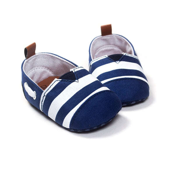 Newborn Baby Boys Leisure Handsome Kids First Walkers Shoes Infant Babe Crib Soft Bottom Striped Loafer Shoes