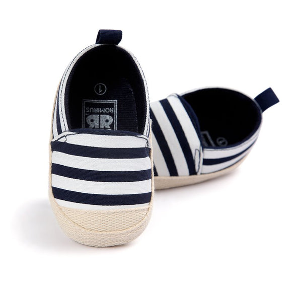 2018 Fashion Blue Striped Baby Boy Shoes