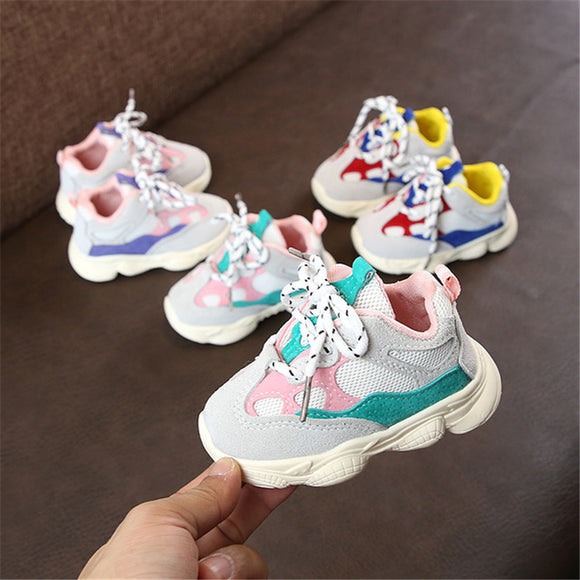 2018 Autumn Baby Girl Boy Toddler Shoes Infant Casual Running Shoes Soft Bottom Comfortable Stitching Color Children Sneaker