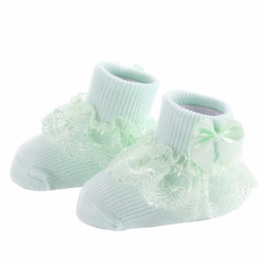 Bow Lace Baby Socks Newborn Cotton Baby Girls Sock Cute Toddler Socks Princess Style Baby Accessories