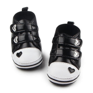Newborn Baby Spring Autumn Shoes Boys Girls Classic Heart-shaped PU Leather