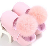 0-18M Toddler Baby Girl Soft Plush Princess Shoes cute pom shoes Infant Prewalker New Born Baby Shoes for girls D15