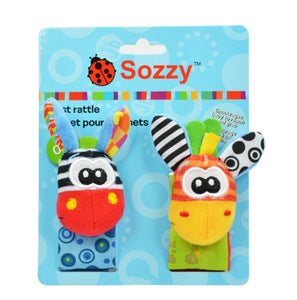 Free shipping Baby Rattle Baby Toys 0-12 Months Sozzy Garden Bug Wrist Rattle and Foot Sock Educational Toys Christmas #C
