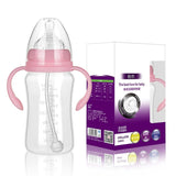 300ML 240ML 180ML Baby Infant PP BPA Free Milk Feeding Bottle With Anti-Slip Handle & Cup Cover Water Bottle