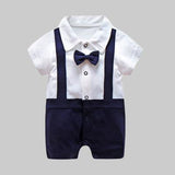 New Born Baby Clothing Summer Gentleman Rompers 0-12M Baby Boys