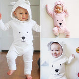 Unisex Newborn Infant Baby Boy Girl Hooded Cartoon Romper Jumpsuit Outfits Clothes 2018