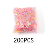200/1000PCS Cute Girls Colourful Ring Disposable Elastic Hair Bands