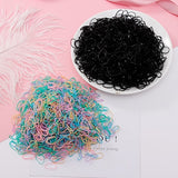 200/1000PCS Cute Girls Colourful Ring Disposable Elastic Hair Bands