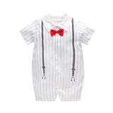New Born Baby Clothing Summer Gentleman Rompers 0-12M Baby Boys