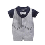 New Born Baby Clothing Summer Gentleman Rompers 0-12M Baby Boys