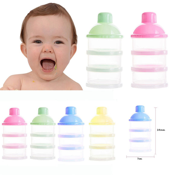Hot Sale Portable Baby Bottle Milk Box Powder Dispenser Container 3 Layers Storage Formula Feeding Safe PP biberon mamadeira14CM