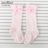Combed Cotton Baby Socks Bow Lace Meia Baby Girls Socks Knee High Kids Infant Anti Slip Leg Warmers Socks Sweet Princess Socks