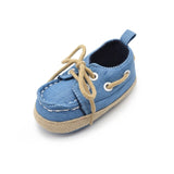 Baby Boy Girl Blue Sneakers Soft Bottom Crib Shoes Size Born To 18 Months