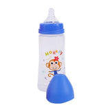 300ML Baby Cartoon Milk Wide Mouth Bottle Juice Bottle Baby Milk Bottle Safety Silicone Baby Bottle Supplement Rice Paste